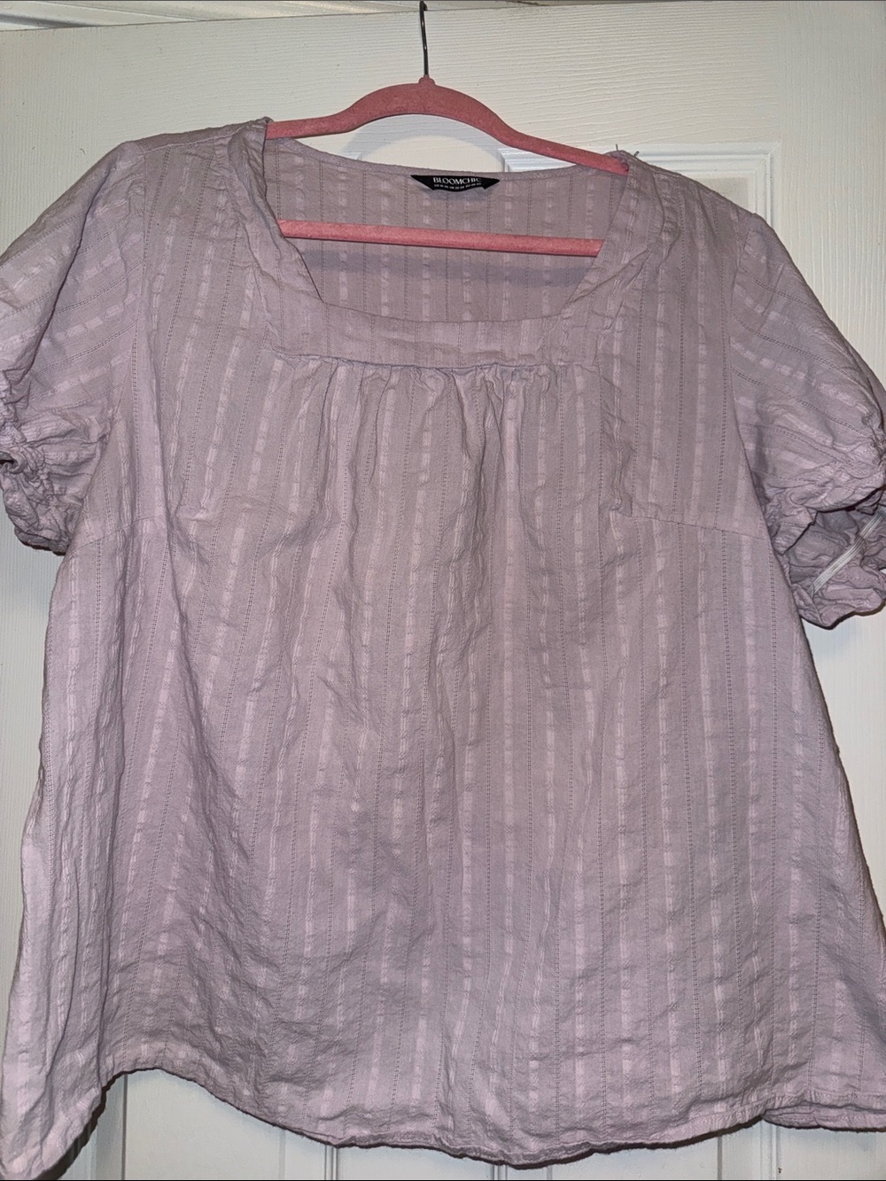 BloomChic Light Lavender Square-Neck Short Sleeve Tunic